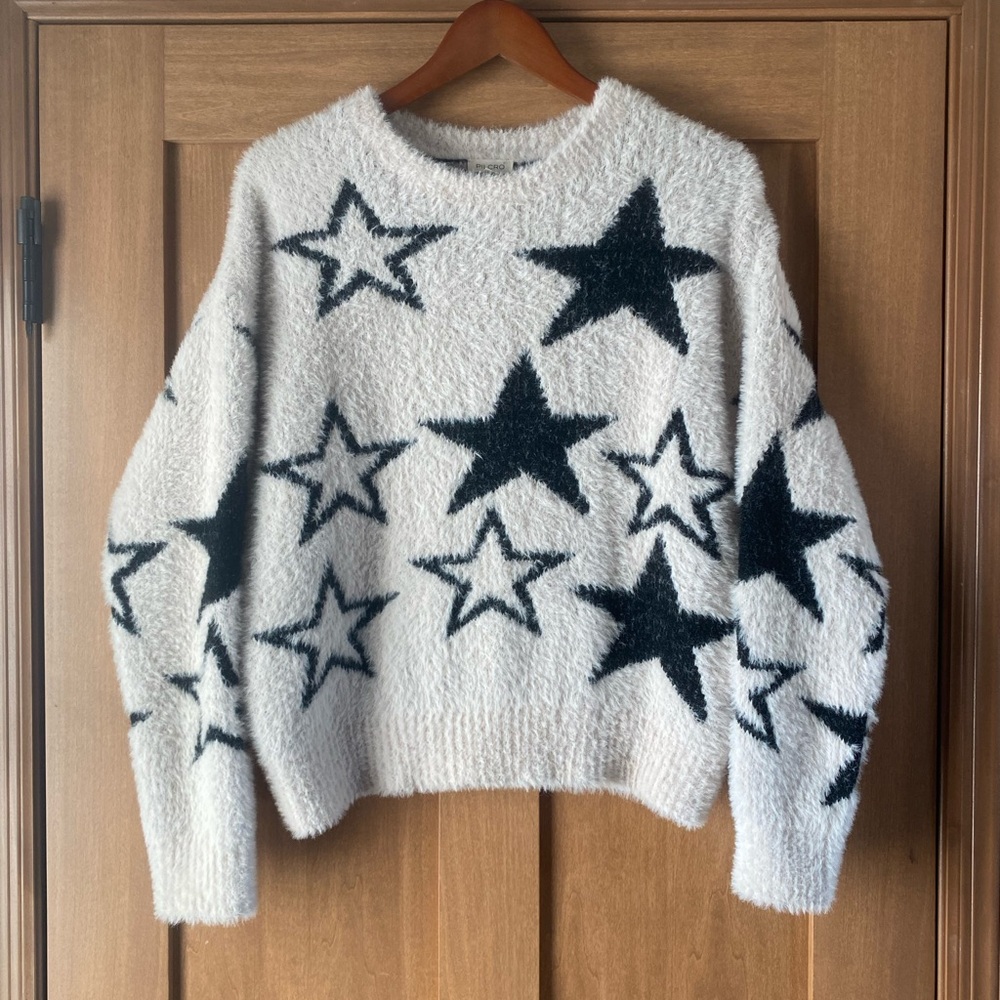 NWOT Pilcro Anthropologie Patterned Eyelash Sweater - Picture 2 of 9